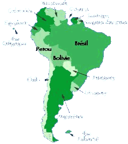 Carte de l'Amérique du Sud